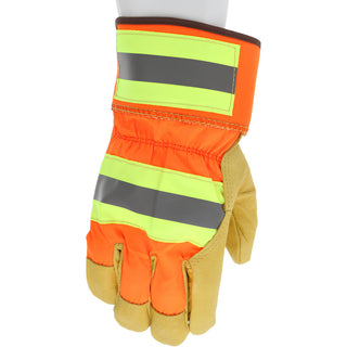 Small Gold; Brown; Orange Pigskin Leather General Purpose Gloves - MCR Safety 19251S