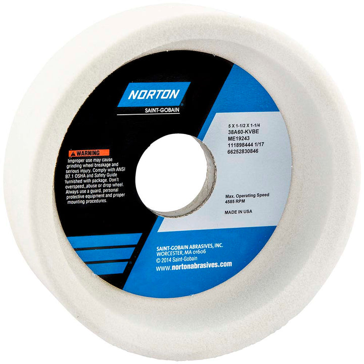 5 x 3/8" 60-Grit Aluminum Oxide Grinding & Cutoff Wheel - Norton 66252830846