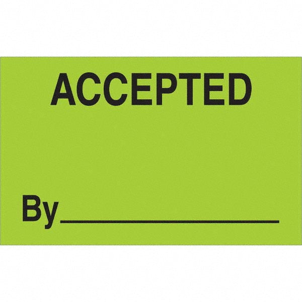 ACCEPTED By ___________ Label - Tape Logic DL1179
