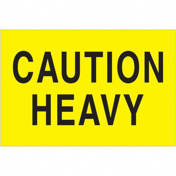 CAUTION HEAVY Label - Tape Logic DL1610