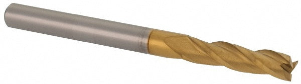 1/8" 3-Flute Solid Carbide Square End Mill, TiN - SGS 39715