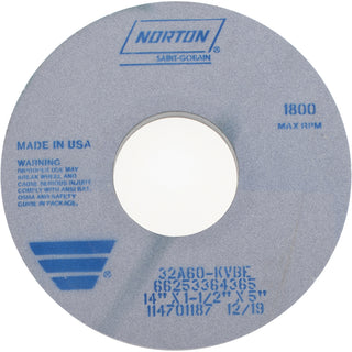 14 x 1-1/2" 60-Grit Aluminum Oxide Grinding & Cutoff Wheel - Norton 66253364365