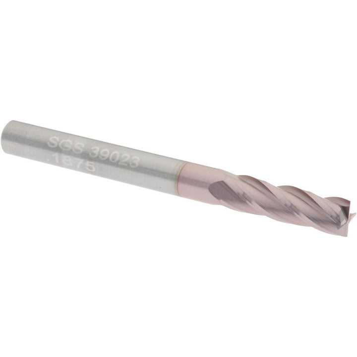 3/16" 4-Flute Solid Carbide Square End Mill, TiCN - SGS 39023