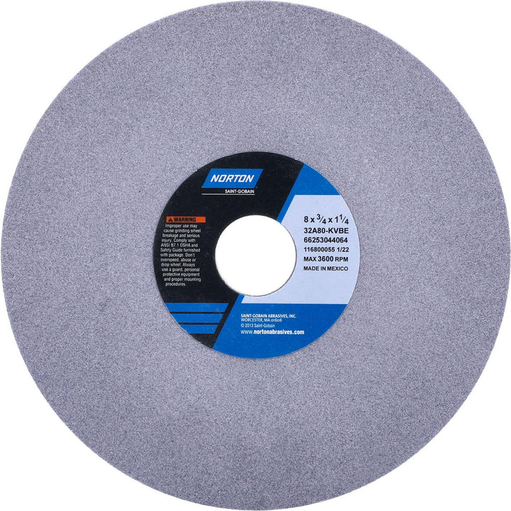 8 x 3/4" 80-Grit Aluminum Oxide Grinding & Cutoff Wheel - Norton 66253044064