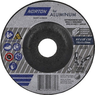 4-1/2 x 1/8" 20-Grit Aluminum Oxide Grinding & Cutoff Wheel - Norton 66252849380