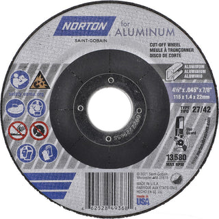 4-1/2" Aluminum Oxide Grinding & Cutoff Wheel - Norton 66252849368