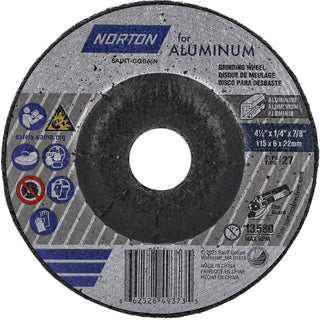 4-1/2 x 1/4" 20-Grit Aluminum Oxide Grinding & Cutoff Wheel - Norton 66252849373