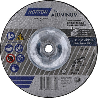 7 x 1/4" 20-Grit Aluminum Oxide Grinding & Cutoff Wheel - Norton 66252849378