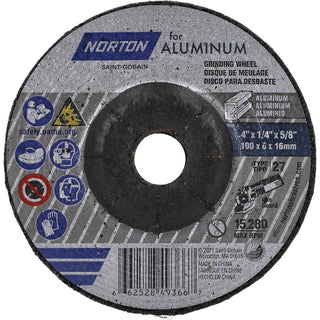 4 x 1/4" 20-Grit Aluminum Oxide Grinding & Cutoff Wheel - Norton 66252849366