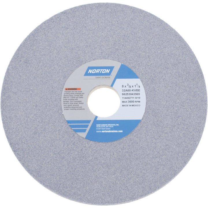 8 x 3/8" 60-Grit Aluminum Oxide Grinding & Cutoff Wheel - Norton 66253043565