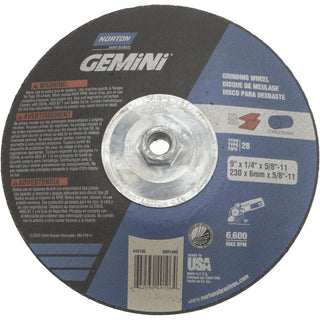 9 x 1/4" 24-Grit Aluminum Oxide Grinding & Cutoff Wheel - Norton 66253049106