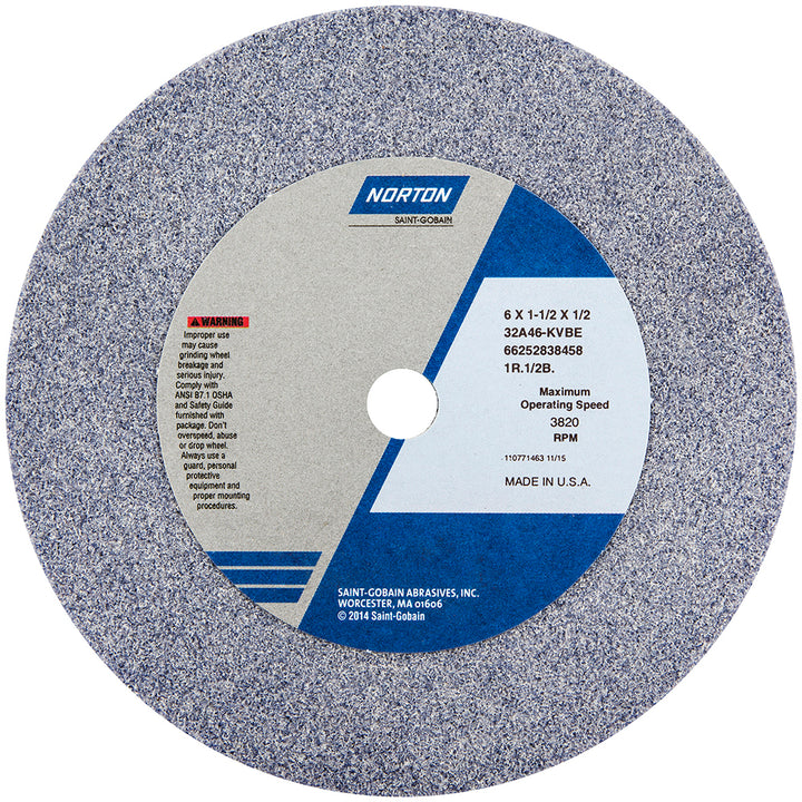 6 x 1" 46-Grit Aluminum Oxide Grinding & Cutoff Wheel - Norton 66252838458