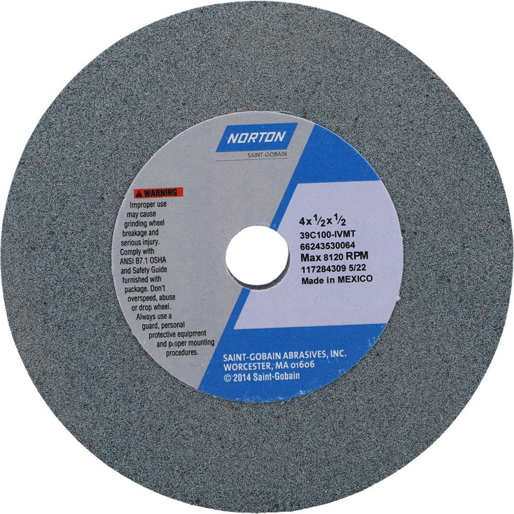4 x 1/2" 100-Grit Silicon Carbide Grinding & Cutoff Wheel - Norton 66243530064