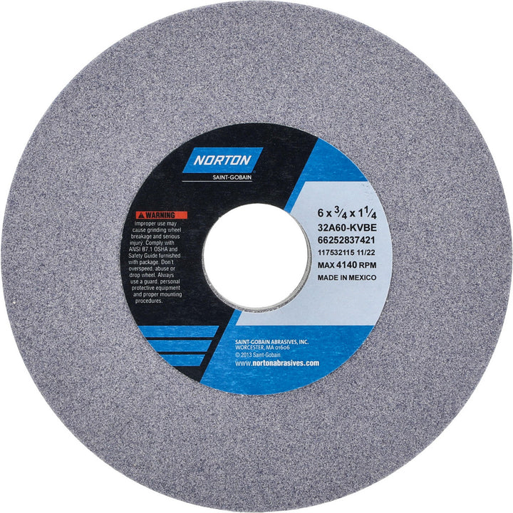 6 x 3/4" 60-Grit Aluminum Oxide Grinding & Cutoff Wheel - Norton 66252837421