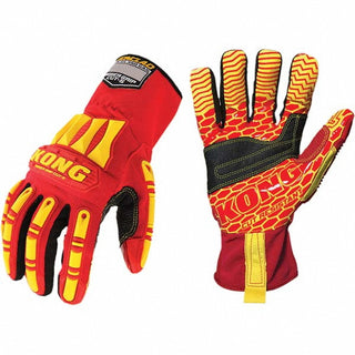 Small Red; Yellow Synthetic Leather Cut, Puncture & Abrasion-Resistant Gloves - ironCLAD KRC5-02-S