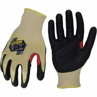 Small Black; Yellow Kevlar; Steel Knit Cut, Puncture & Abrasion-Resistant Gloves - ironCLAD KKC5KV-02-S