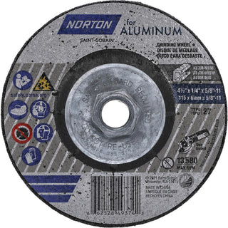 4-1/2 x 1/4" 20-Grit Aluminum Oxide Grinding & Cutoff Wheel - Norton 66252849374