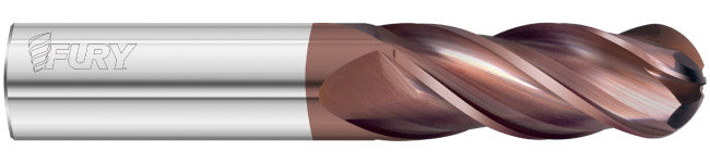 1/2" 4-Flute FULCOAT 20 Ball End Mill - Fullerton 35048