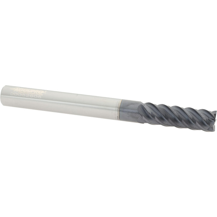 1/4" 5-Flute Solid Carbide Square End Mill, AlTiN - Accupro 95168249