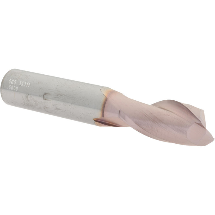 1/2" 2-Flute Solid Carbide Square End Mill, TiCN - SGS 35311