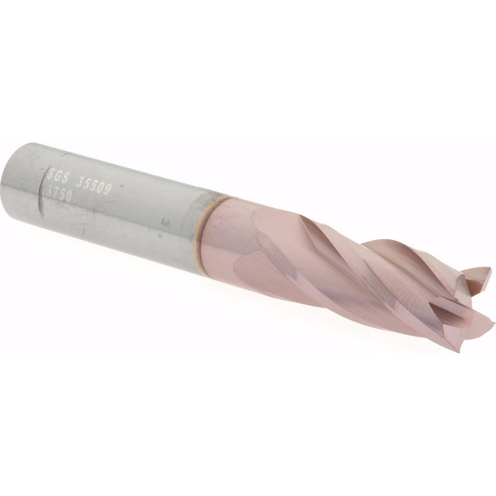 3/8" 4-Flute Solid Carbide Square End Mill, TiCN - SGS 35509