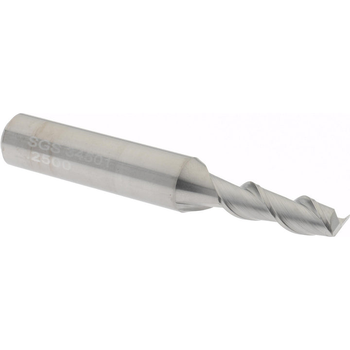 1/4" 2-Flute Solid Carbide Square End Mill - SGS 34501
