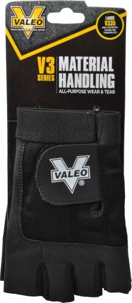 Large Black Leather General Purpose Gloves - Valeo VA5149LG