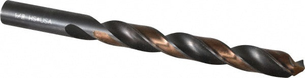 1/2" High Speed Steel Drill Bit, Oxide, 118° point - Michigan Drill 314 1/2