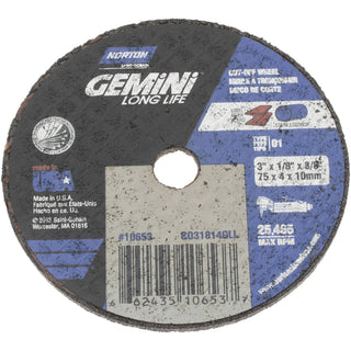 3 x 1/8" Aluminum Oxide Grinding & Cutoff Wheel - Norton 66243510653