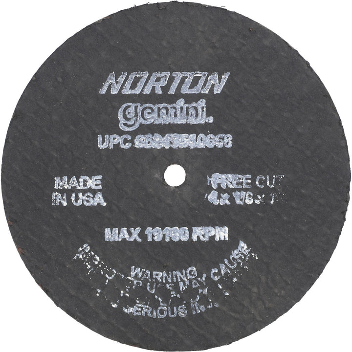 4 x 1/8" Aluminum Oxide Grinding & Cutoff Wheel - Norton 66243510658