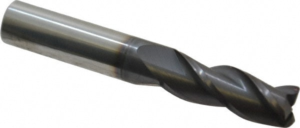 3/8" 3-Flute Solid Carbide Corner Radius End Mill, AlTiN - Accupro 12179676
