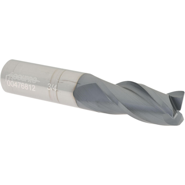 3/4" 3-Flute Solid Carbide Corner Radius End Mill, AlTiN - Accupro 12179692