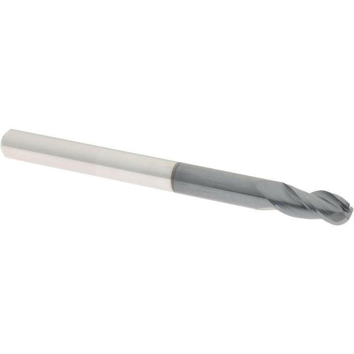 1/8" 3-Flute Solid Carbide Ball End Mill, AlTiN - Accupro 12179937