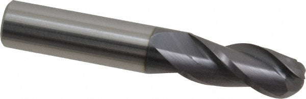 7/16" 3-Flute Solid Carbide Ball End Mill, AlTiN - Accupro 12180997