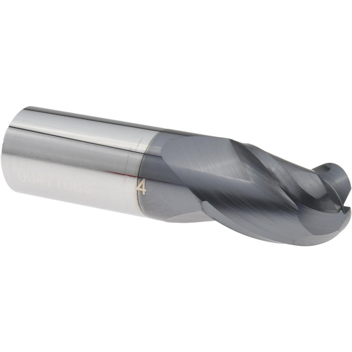 3/4" 3-Flute Solid Carbide Ball End Mill, AlTiN - Accupro 12176722