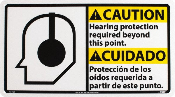 Caution - Hearing Protection Required Beyond This Area Sign - AccuformNMC CBA2R