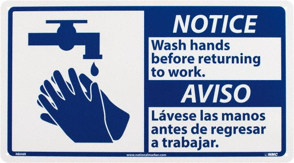 Notice - Wash Hands Before Returning to Work Sign - AccuformNMC NBA8R