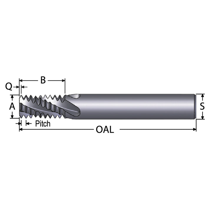 Helical Flute Thread Mills - Scientific Cutting Tools TM450-12HA