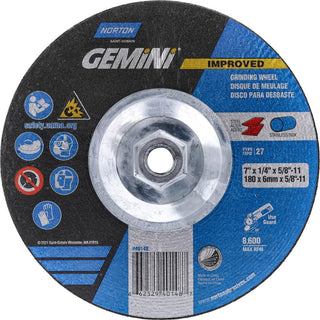 7 x 1/4" 24-Grit Aluminum Oxide Grinding & Cutoff Wheel - Norton 66252940148
