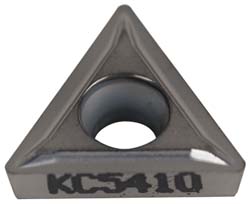 T - Triangle 1/4" IC Carbide Insert, Grade KC5410, TiB2 - Kennametal 1866661
