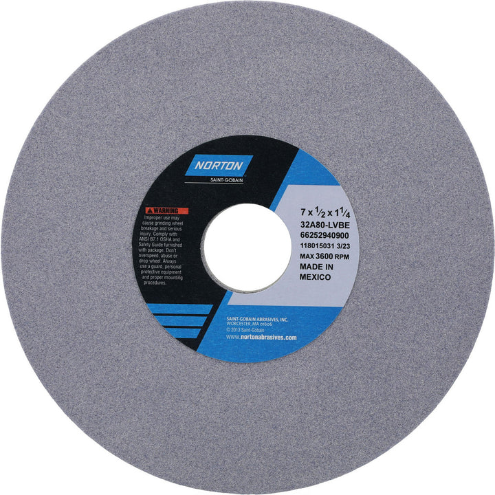 7 x 1/2" 80-Grit Aluminum Oxide Grinding & Cutoff Wheel - Norton 66252940900