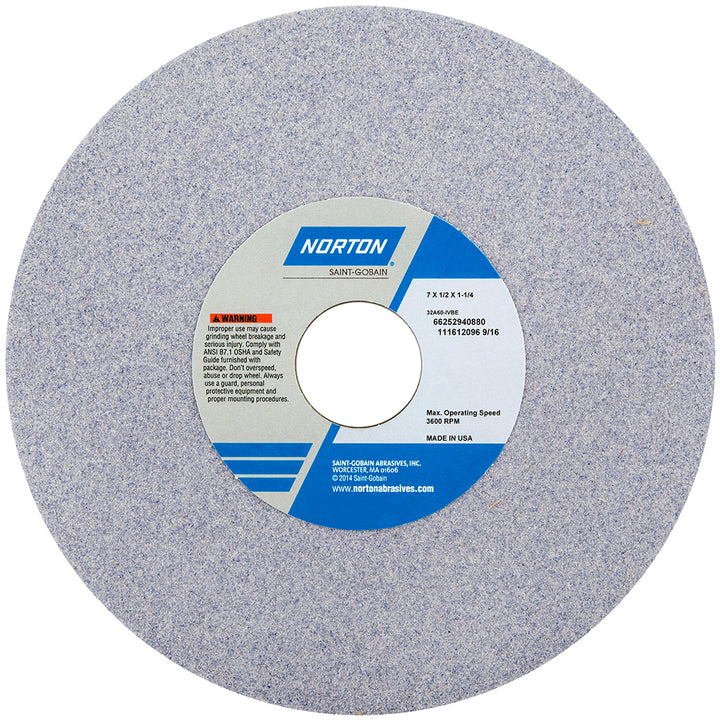 7 x 1/2" 100-Grit Aluminum Oxide Grinding & Cutoff Wheel - Norton 66252941008