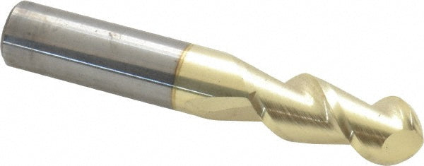 7/16" 2-Flute Solid Carbide Ball End Mill, ZrN - Accupro 313649