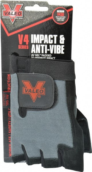 Medium Black Leather General Purpose Gloves - Valeo VI4872ME