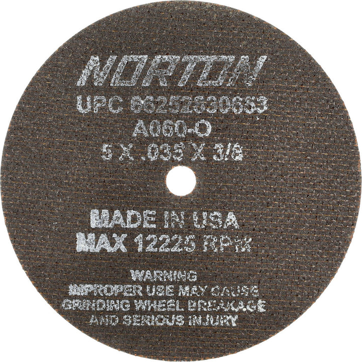 5" 60-Grit Aluminum Oxide Grinding & Cutoff Wheel - Norton 66252830653