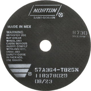 7 x 1/16" 36-Grit Aluminum Oxide Grinding & Cutoff Wheel - Norton 66252922675