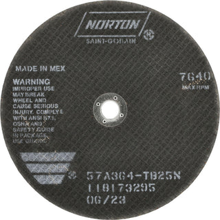 8 x 1/16" 36-Grit Aluminum Oxide Grinding & Cutoff Wheel - Norton 66253022703