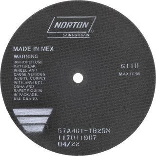 10 x 1/16" 46-Grit Aluminum Oxide Grinding & Cutoff Wheel - Norton 66253122817
