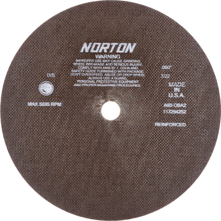 12" 60-Grit Aluminum Oxide Grinding & Cutoff Wheel - Norton 66253261811