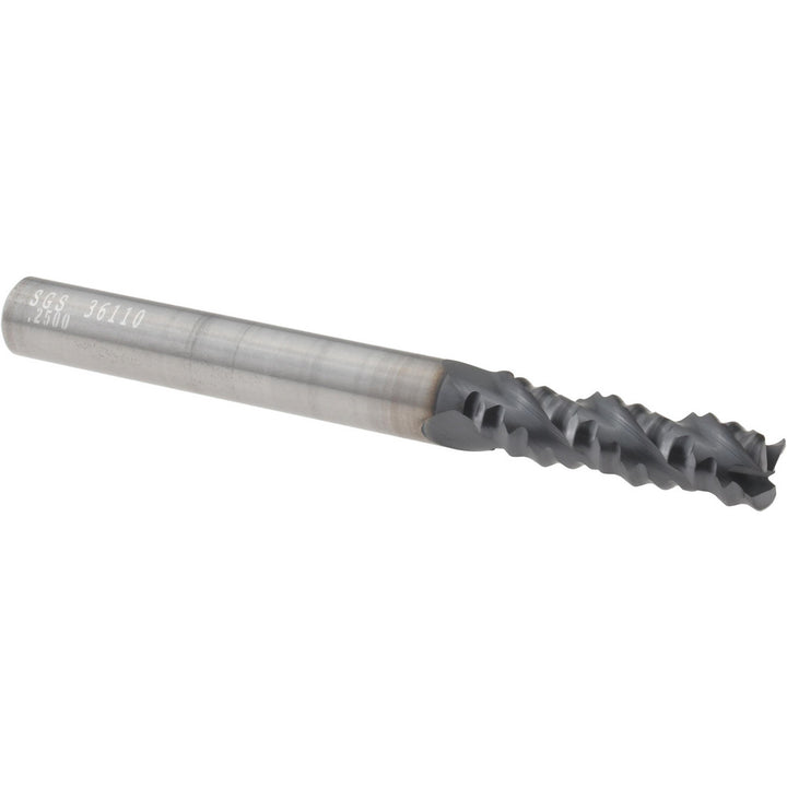 0.25" 3-Flute Solid Carbide Roughing End Mill, AlTiN - SGS 36110